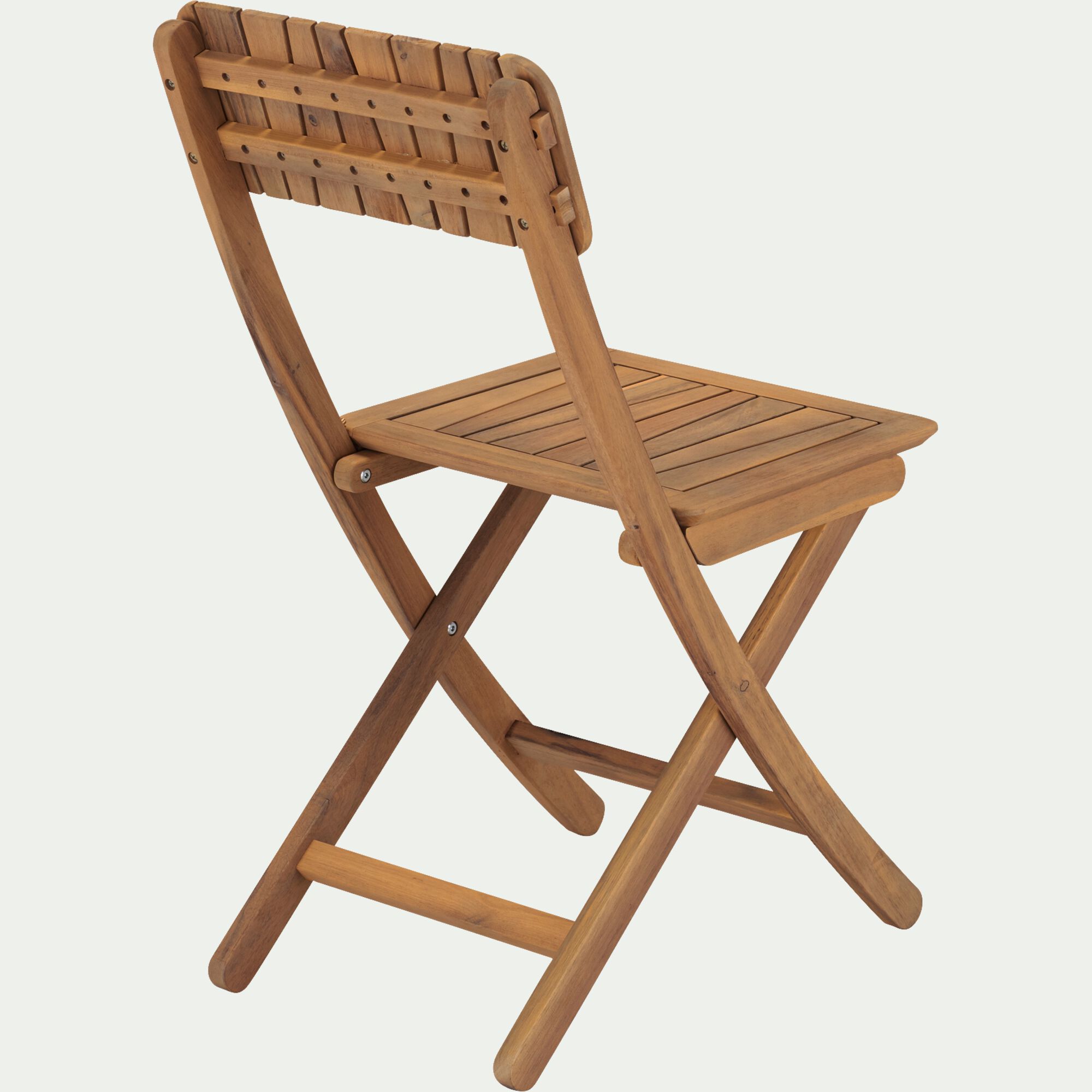 CARLO - Chaise de jardin pliante en acacia huilé - bois foncé