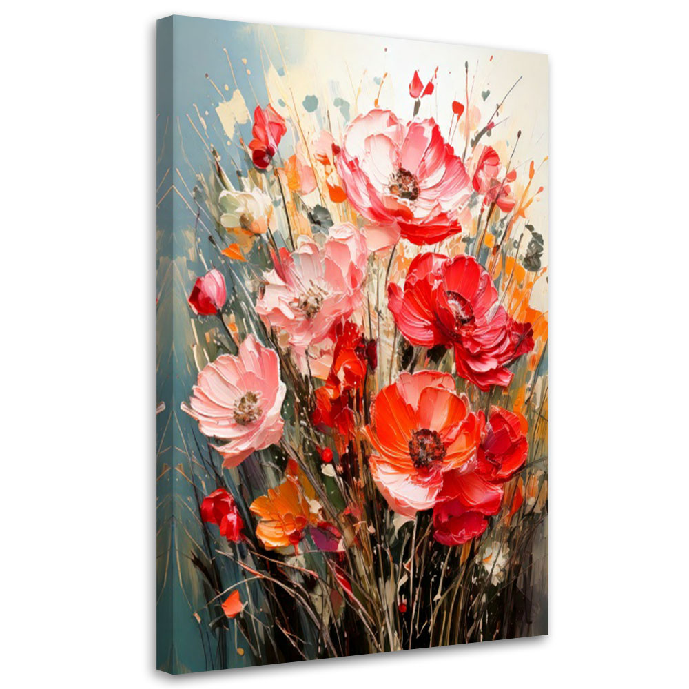 Feeby Obraz nowoczesny, Kwiaty Maki Impasto 40x60