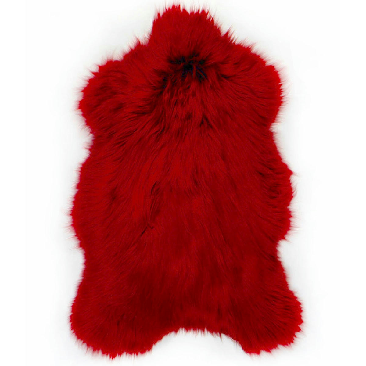 - Tapis en peau de mouton rouge