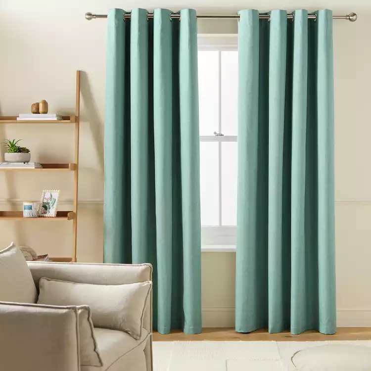 Habitat Blackout Eyelet Curtains - Light Teal - 117x137cm