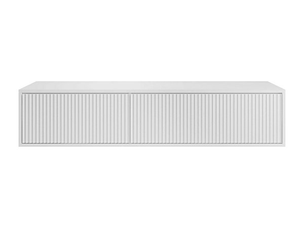 Meuble sous vasque suspendu strié - Blanc - 150 cm - ARNEGA
