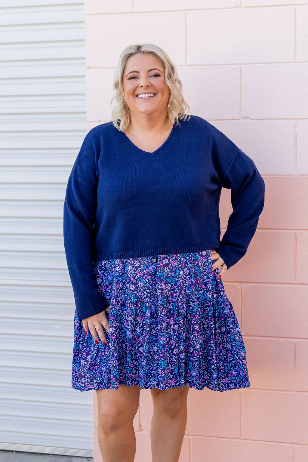 Blakely Crop Knit in Navy