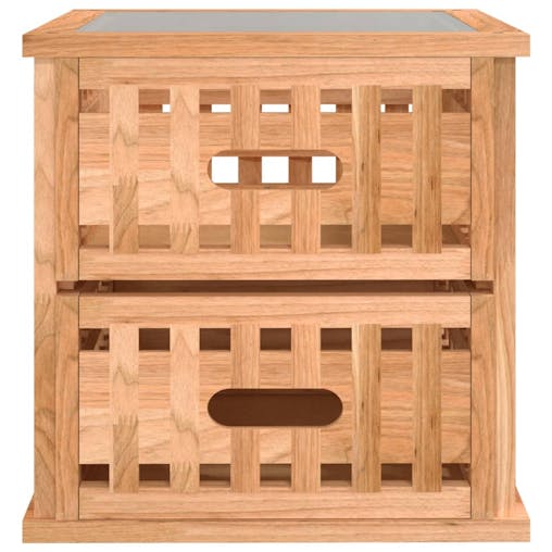 NNEVL Bedside Cabinets 2 pcs 34x34x34 cm Solid Wood Walnut