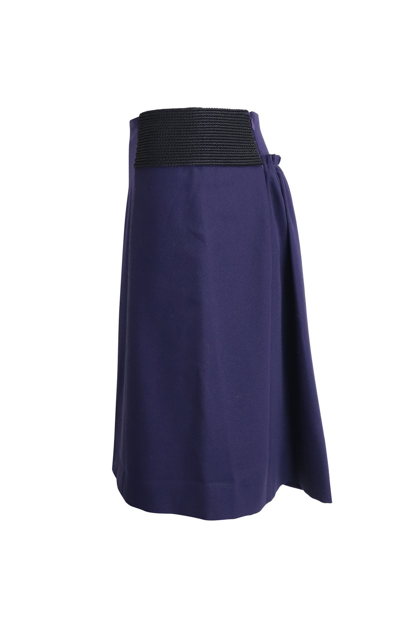 Alberta Ferretti Preloved Knee Length Skirt in Purple Wool