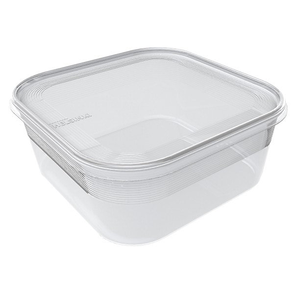 Boîte en plastique alimentaire congélation carrée 1,8 litre - Transparent