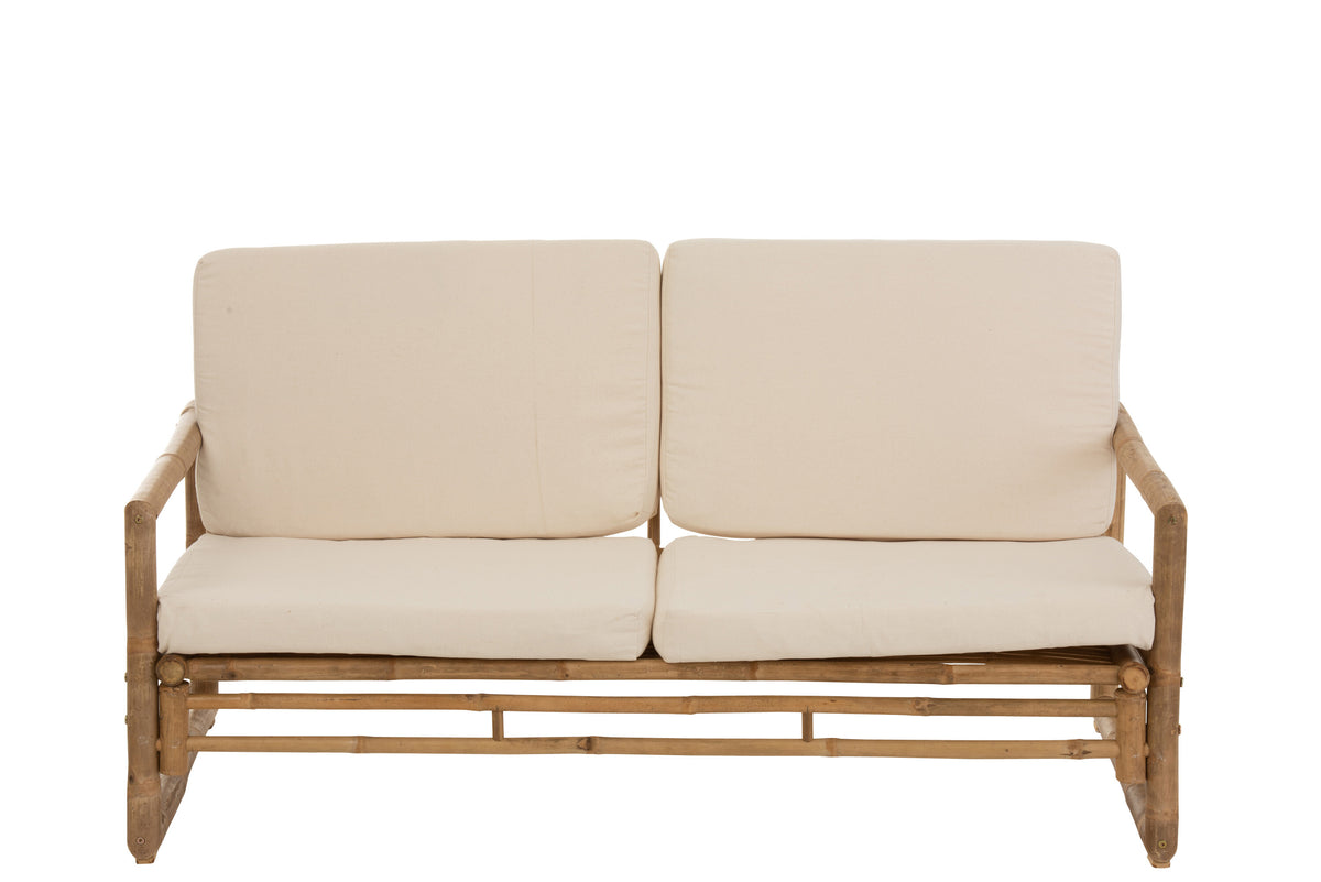 J-Line Rotan zetel - 2 pers - bamboe & textiel - naturel