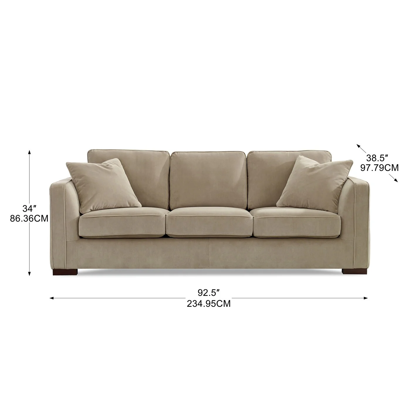 Hydeline Albert Fabric Sofa with Memory Foam and Springs