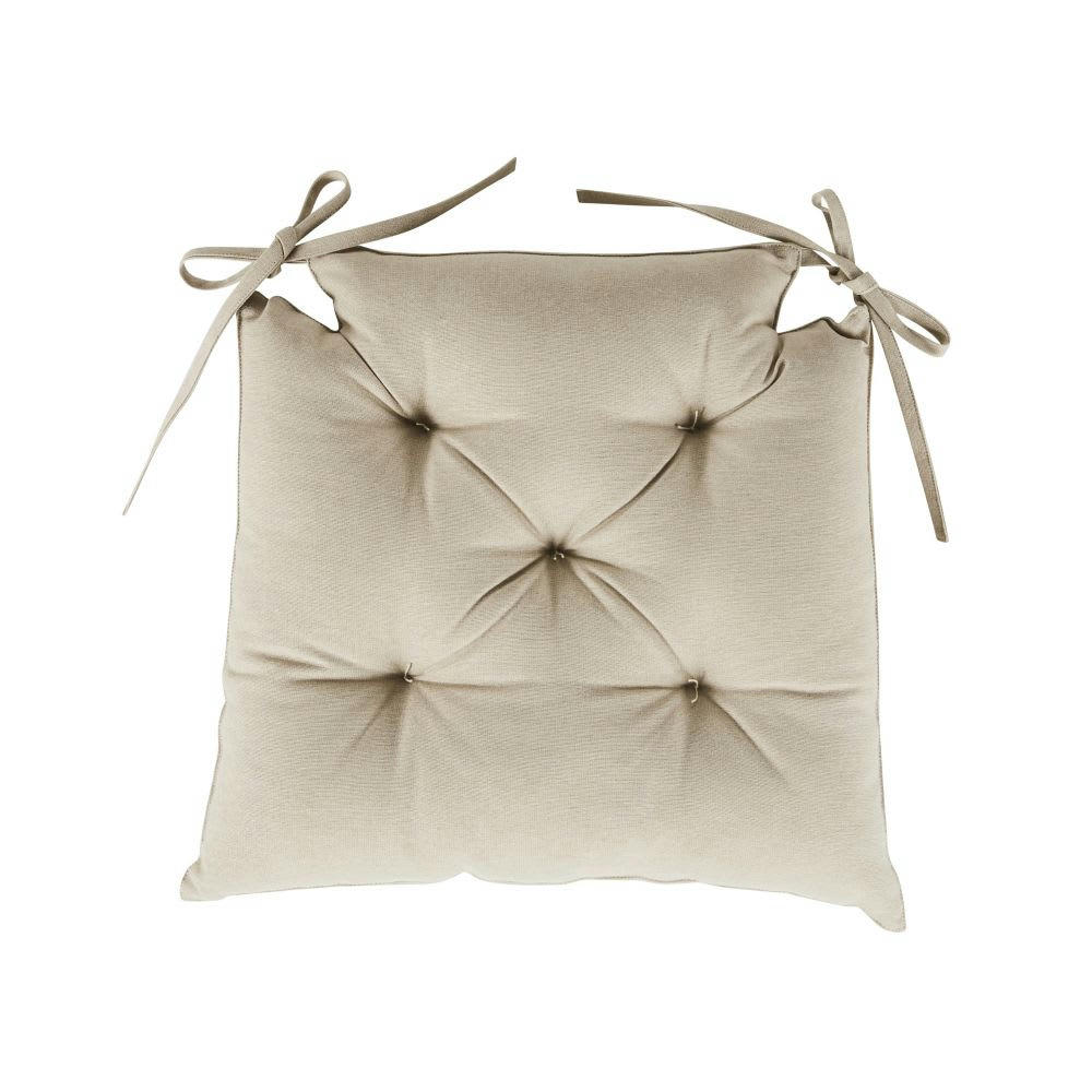 ROMMIE - Galette de chaise beige 40x40