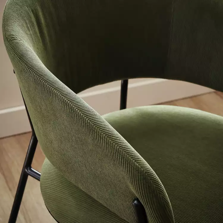Habitat Sawyer Pair Of Fabric Dining Chair - Green