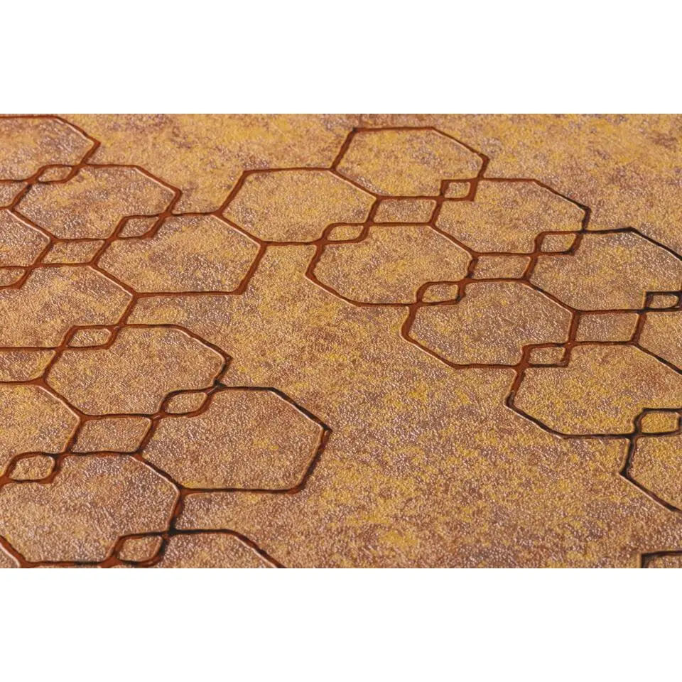 Livingwalls behang hexagon roest bruin - 53 cm x 10.05 m
