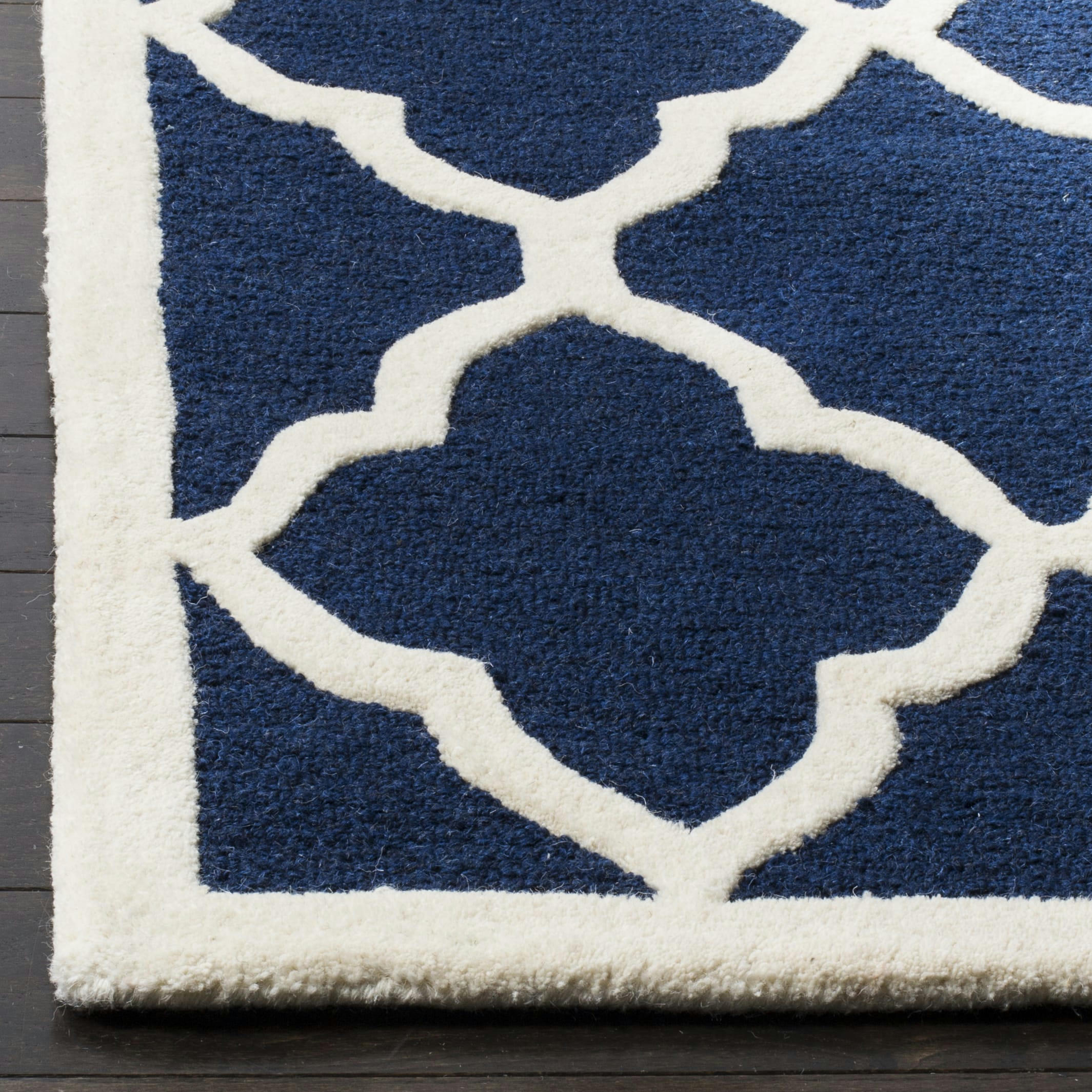 CAMBRIDGE - Tapis de salon interieur en bleu marine & ivoire, 122 x 183 cm
