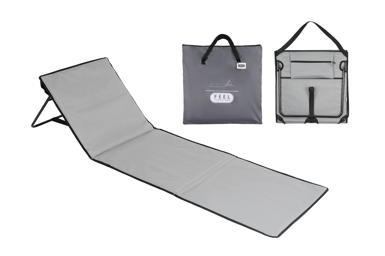 Feel Furniture - Hip strand ligbed met draagzak - Grijs
