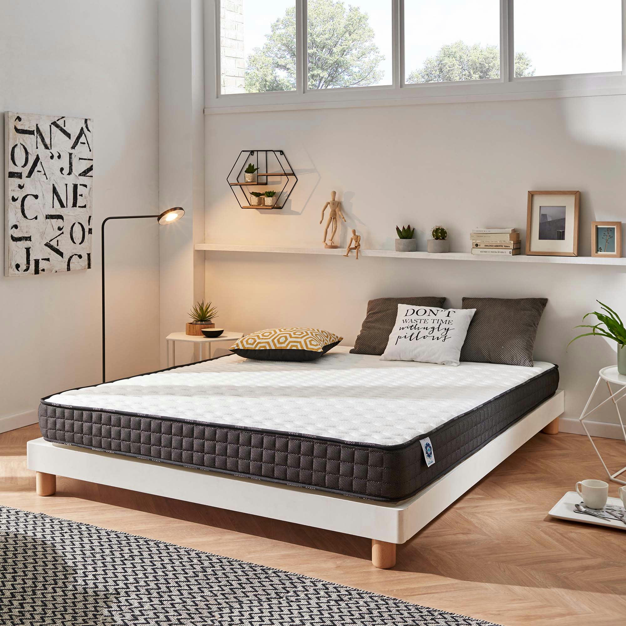 TITANIUM 20 - Matelas 160x200 cm  - Mousse mémoire de forme HR, Blue Latex, 20 cm