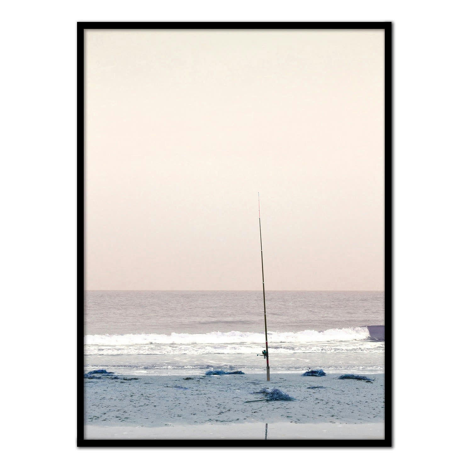 MAR - Affiche avec cadre noir - Pêche - 50x70