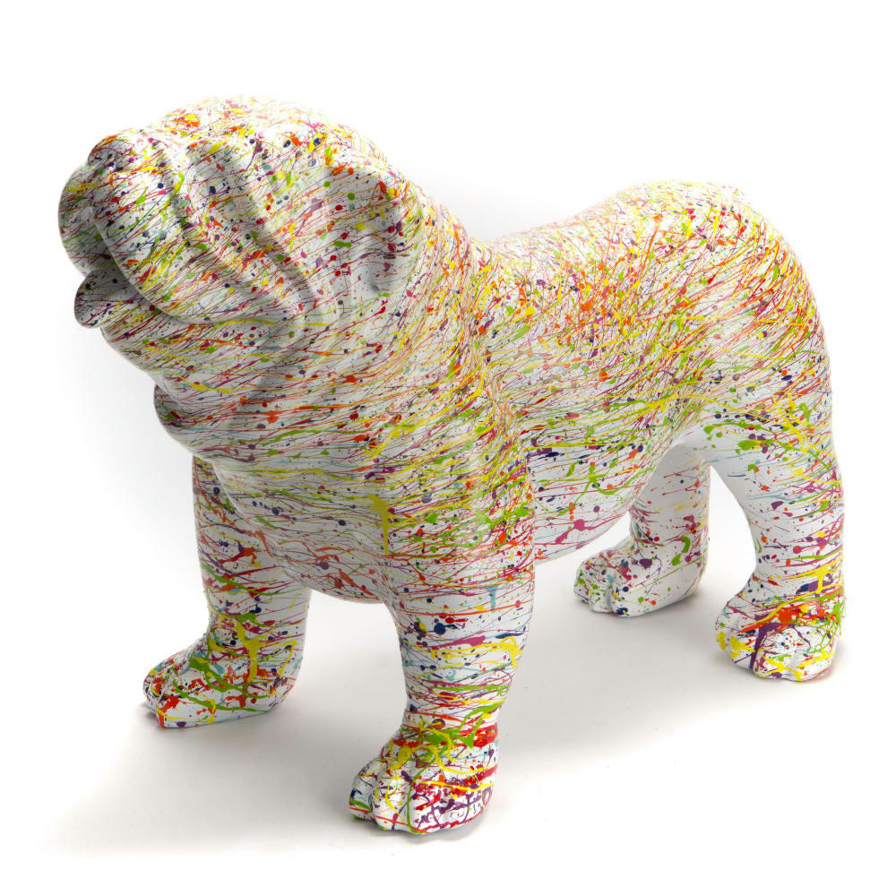 SPLASH - Bulldog USA    small en résine  blanc