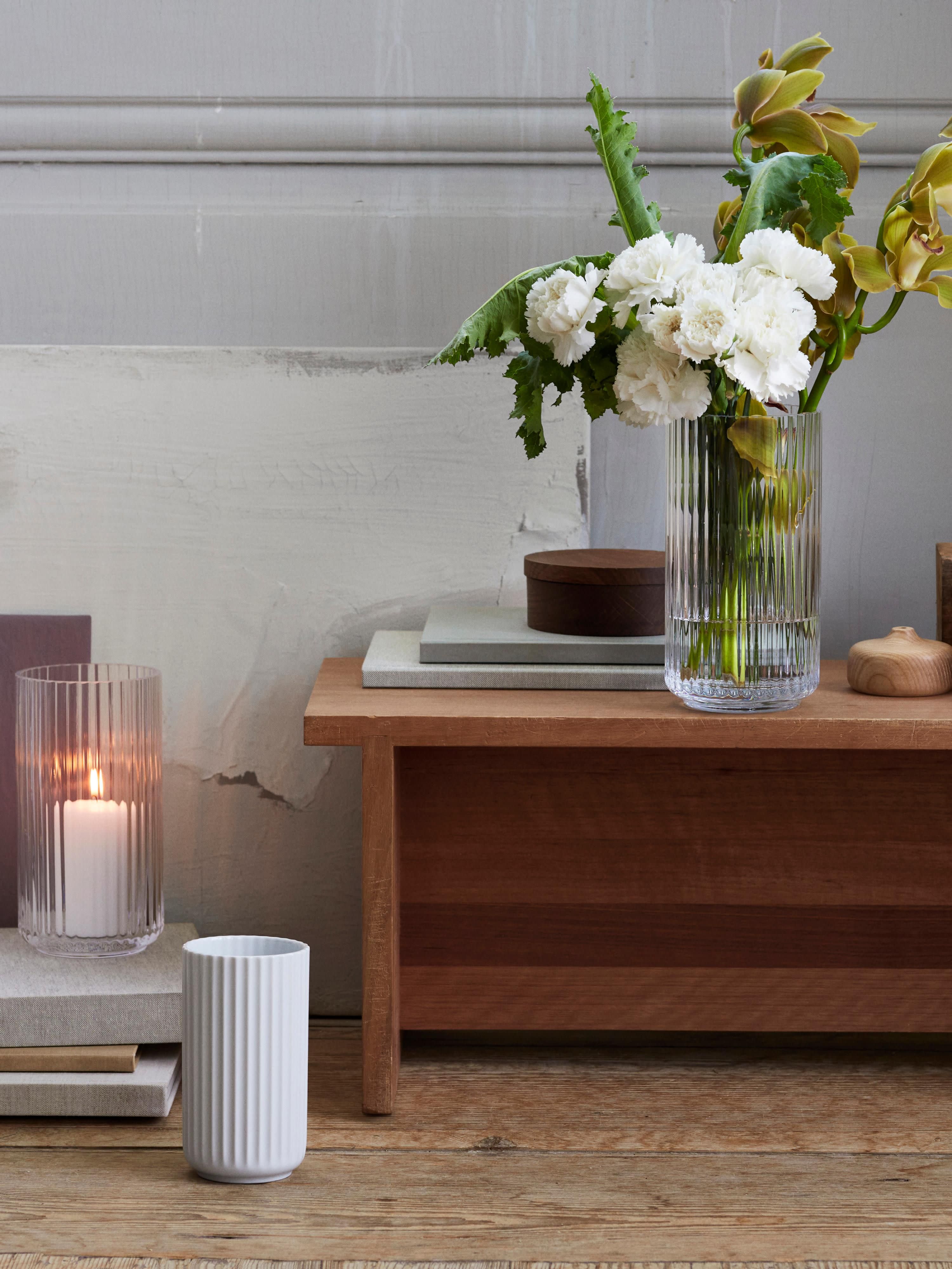 Mundgeblasene Vase Lyngby, H 21 cm