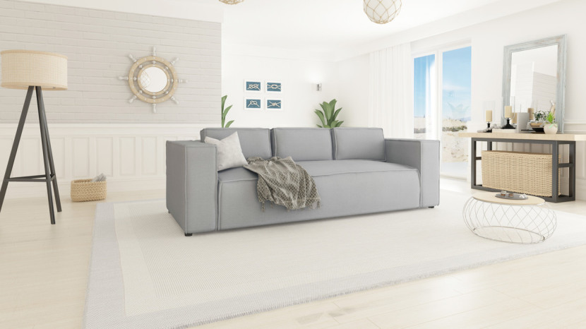 Ropez Cloe sofa 3 osobowa bez funkcji mikrofibra szary