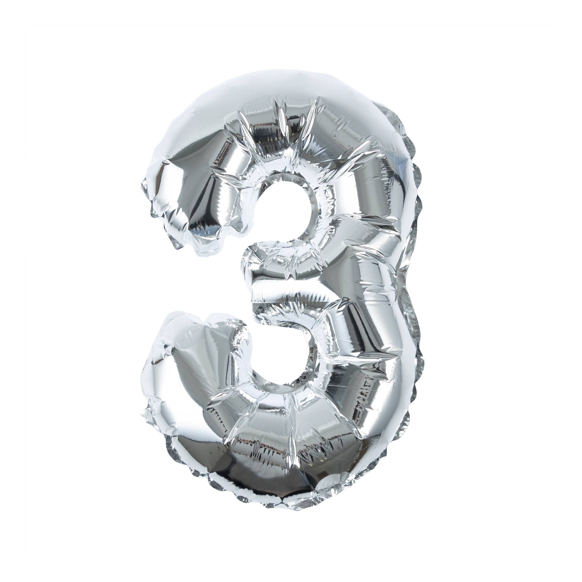 Silver Foil Number 3 Balloon