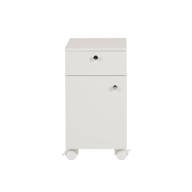 GABINETE INFERIOR 1 PORTA/1 GAVETA COM RODÍZIOS BIANC