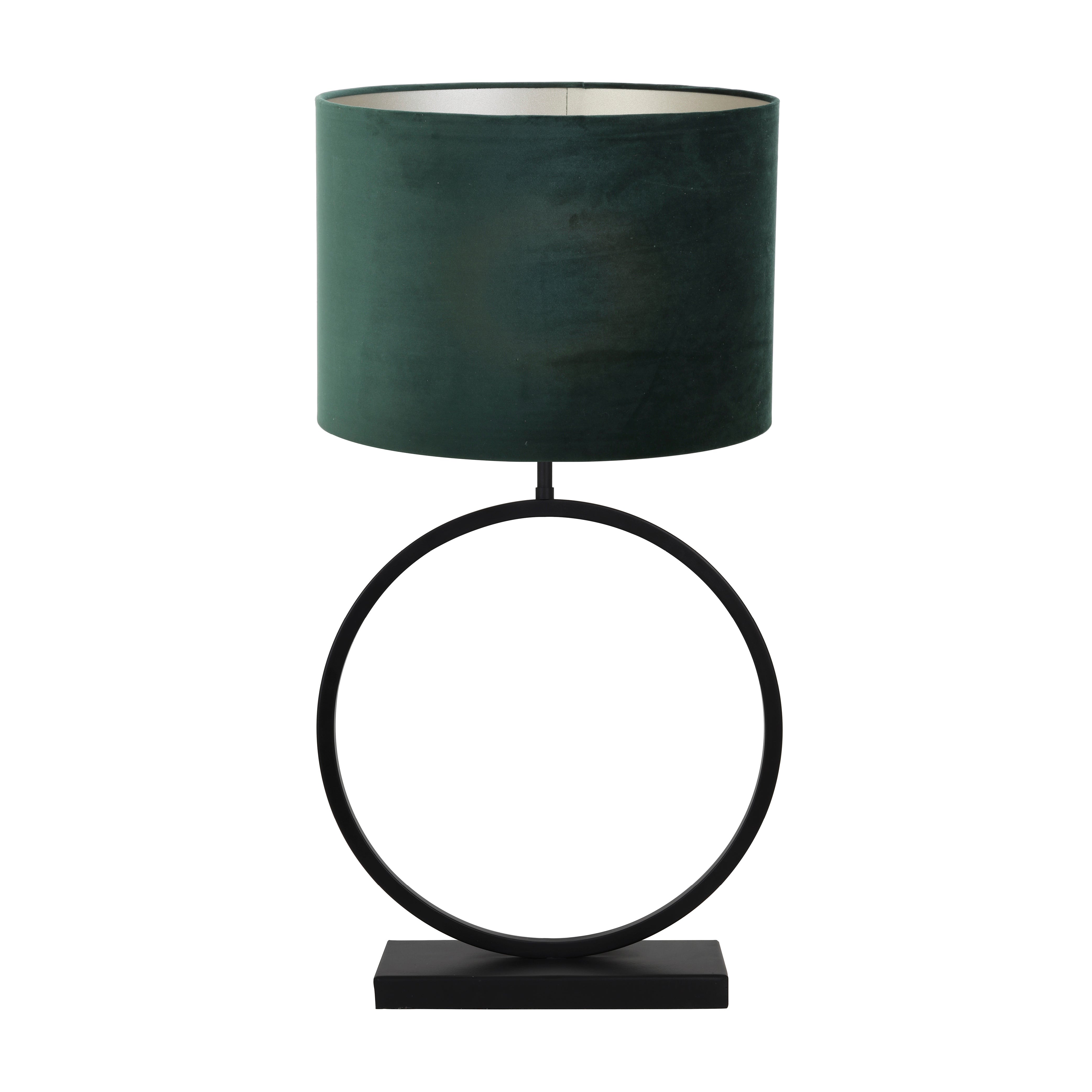 Light & Living tafellamp Liva/Velours - zwart, groen - 40x40x78.5cm