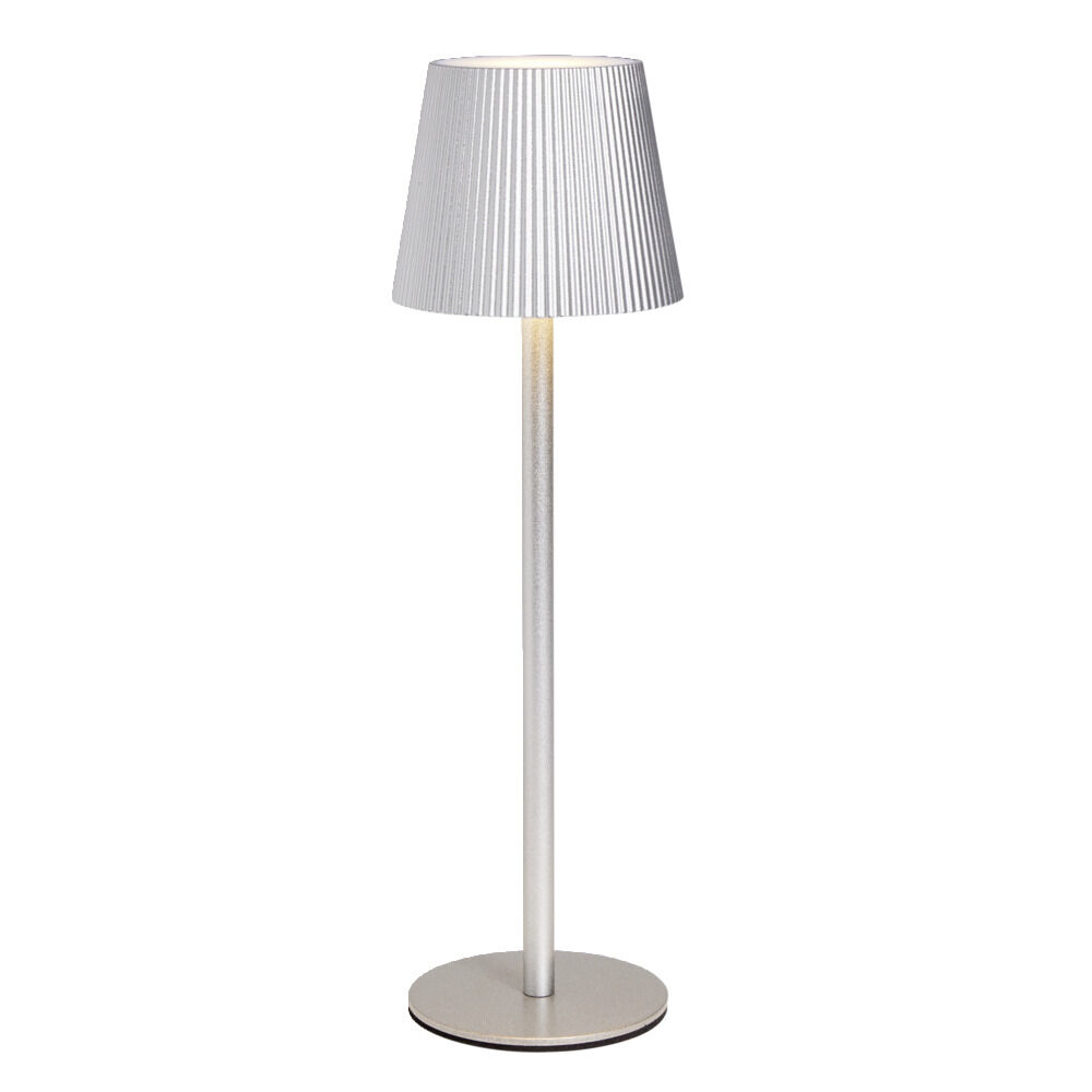 Lampe de table Talli USB tactile grise Ø11xH37cm