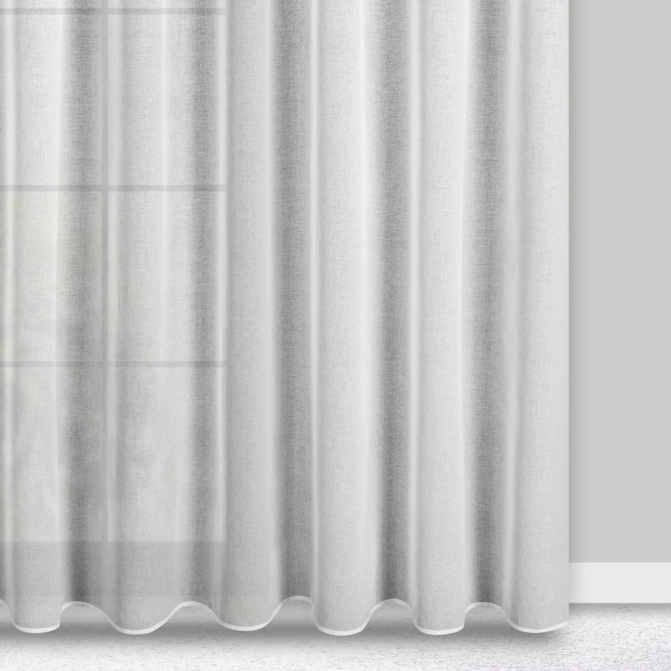Firana biała z błyszczącej tkaniny o gęstym splocie 300x250 cm przelotka MARGO