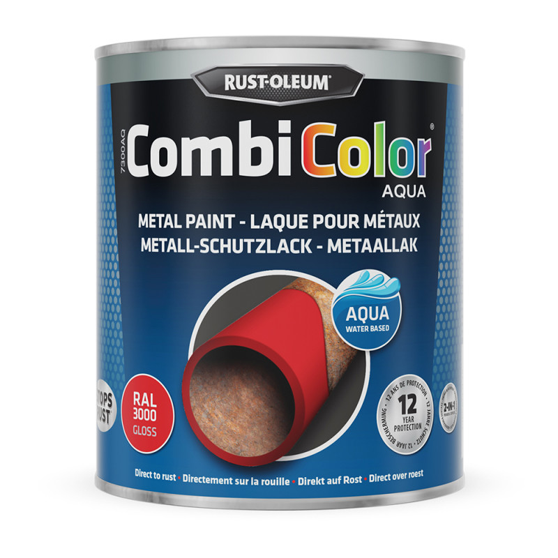 Laque Combicolor Aqua rouge brillant 0,75 L RUST-OLEUM