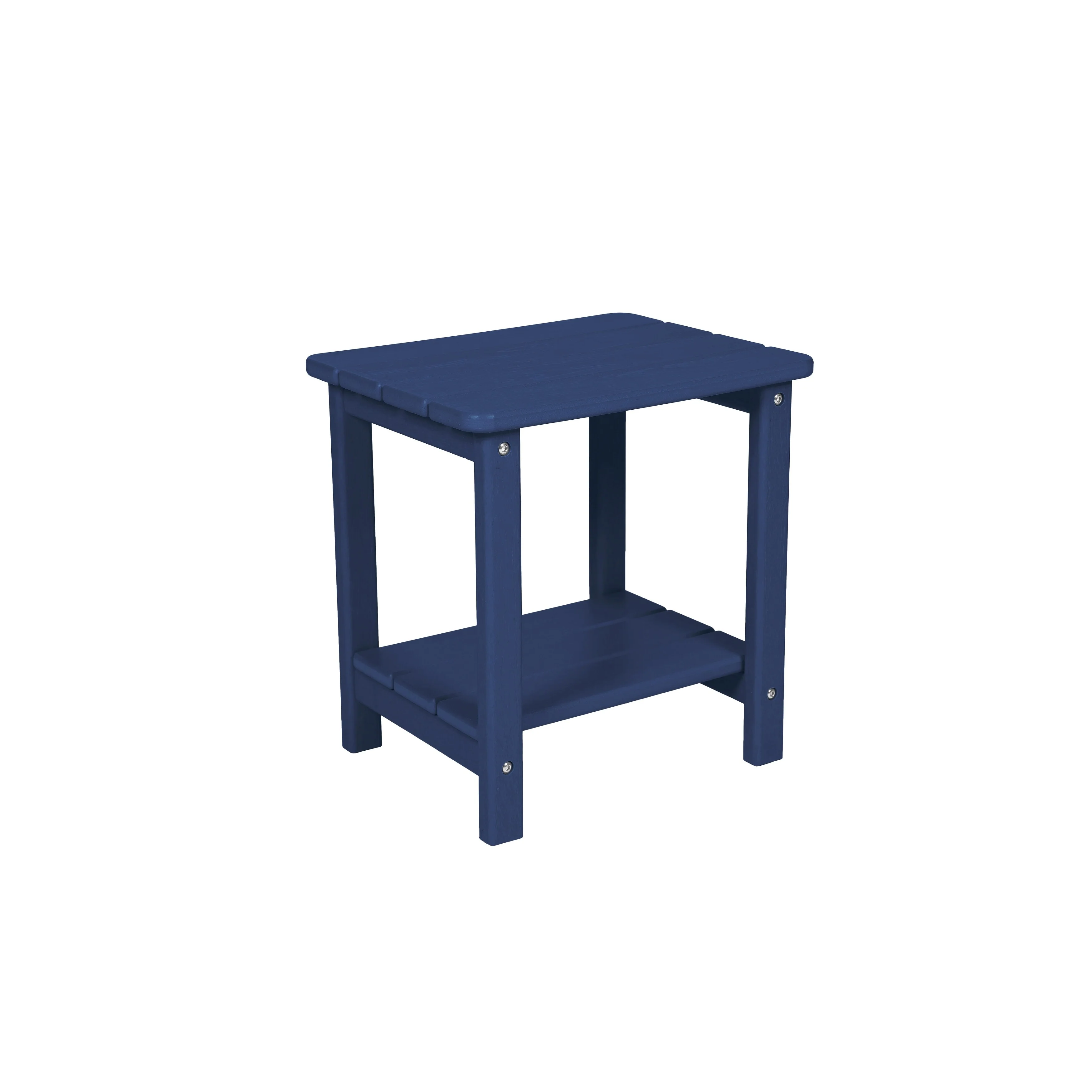 All Weather Rocking Chair Set with Side Table, 3-Piece Rocking Chair Set with Wood-Texture, Navy Blue(includes 2 Rocking