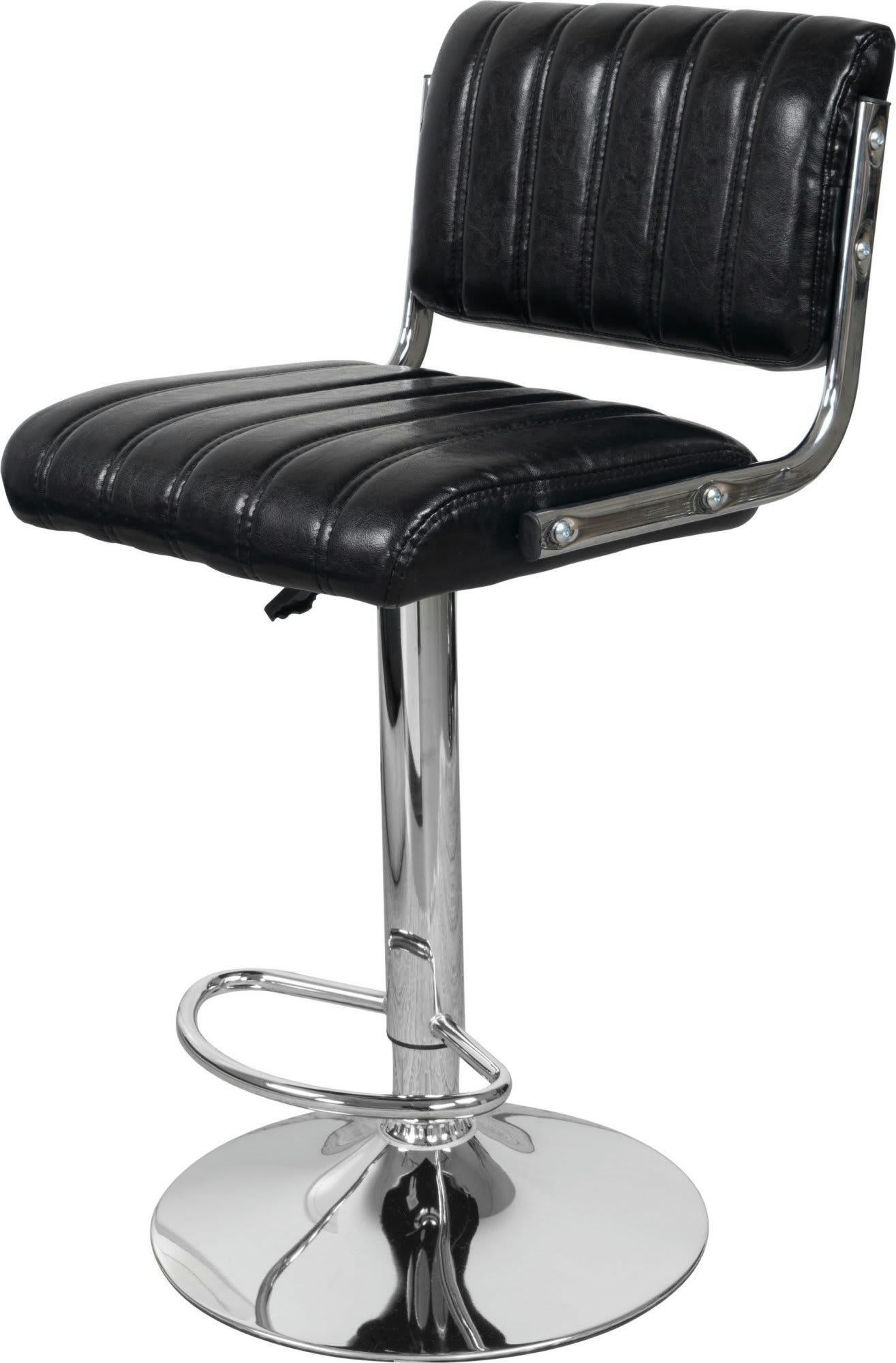 MINUIT OLD - Tabouret de bar Simili Noir 360° H. assise 84 cm