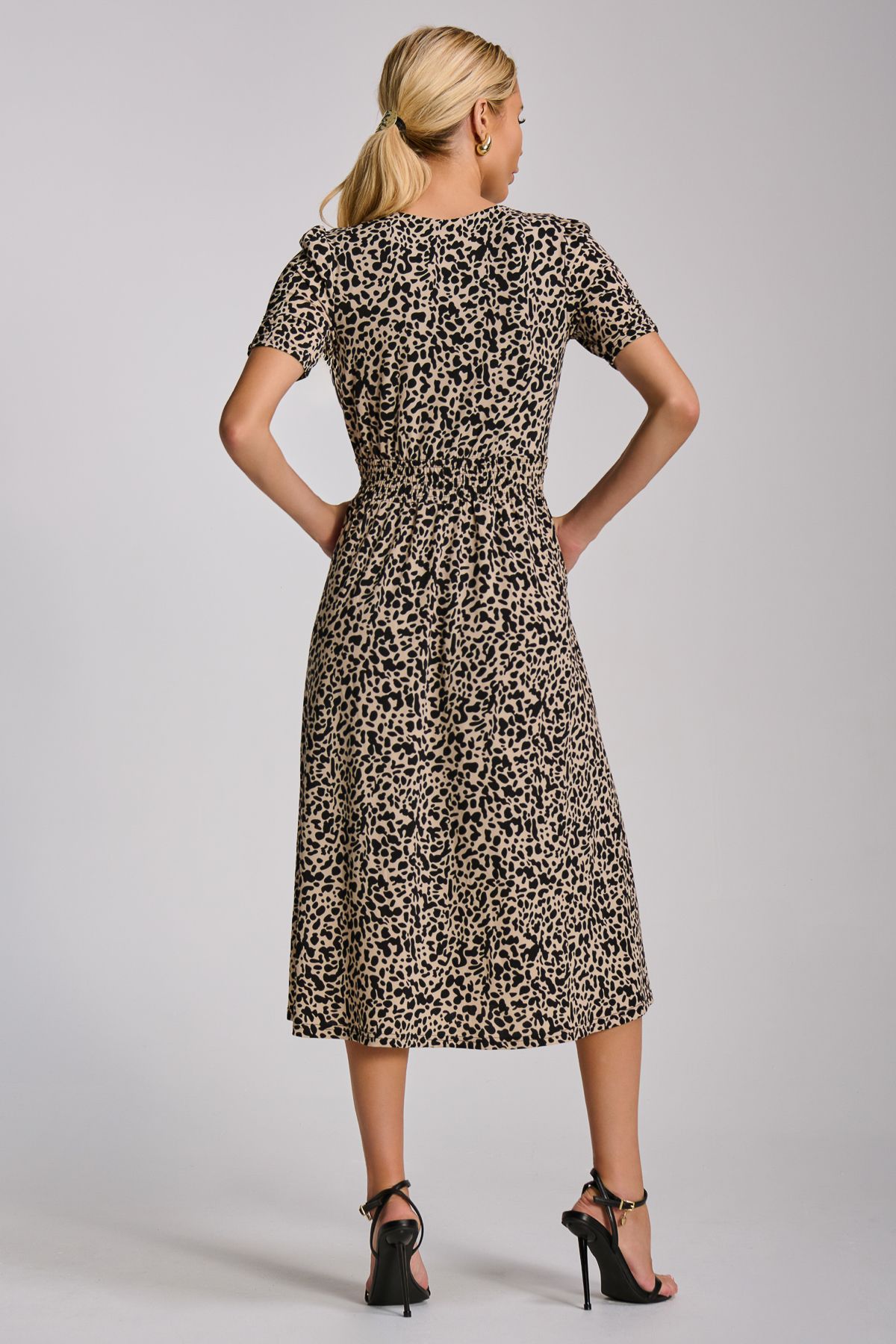 Jolie Moi Short Sleeve Printed Jersey Midi Dress