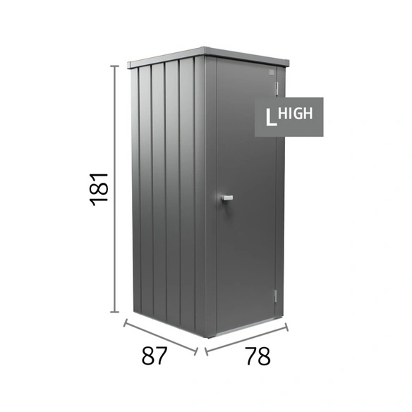 Terrassenschrank »Julia«, BxHxT: 77,7 x 180,9 x 87 cm, silber-metallic