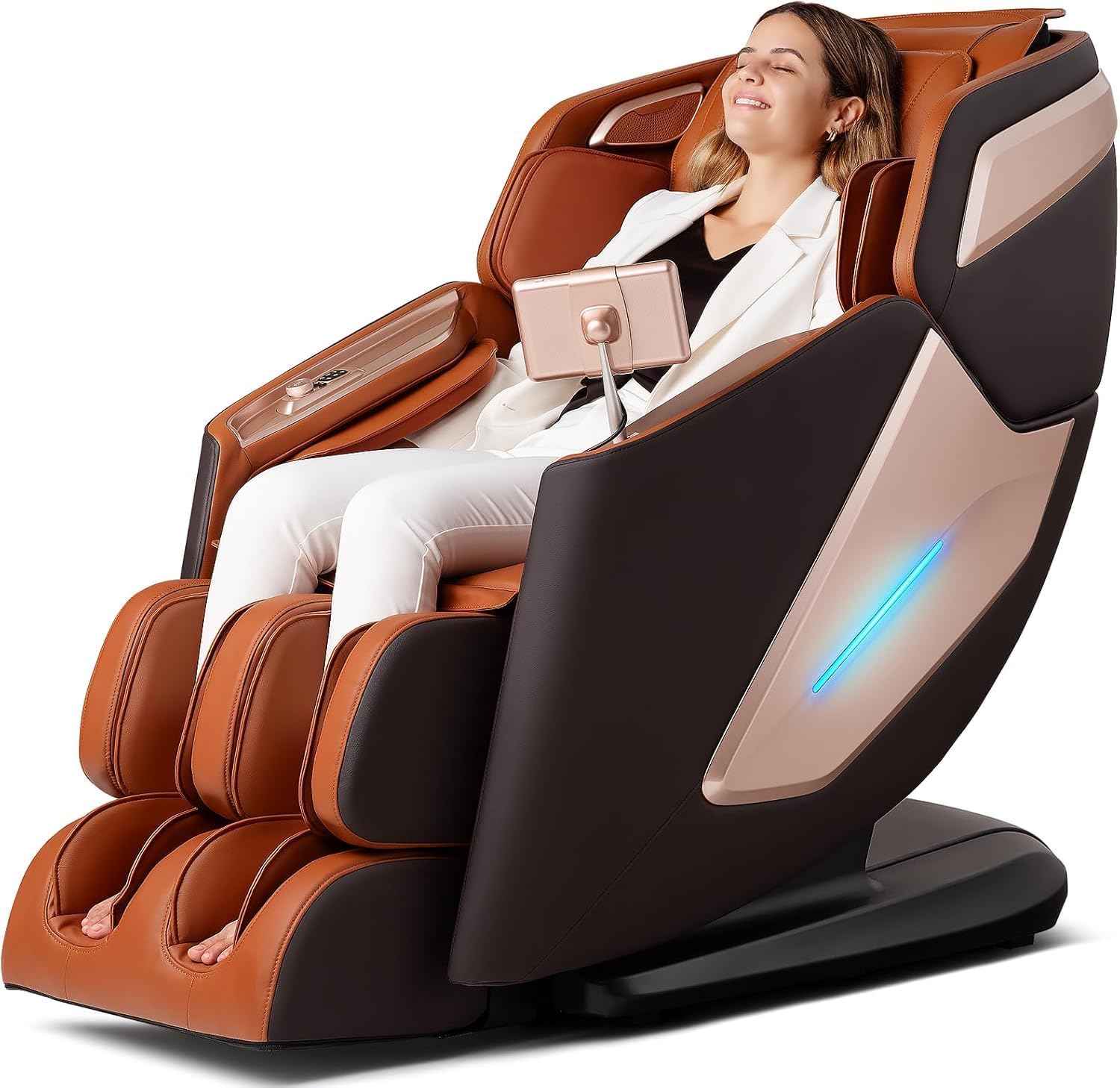 4D Massage Chair, Full Body Massage Chair, Zero Gravity Recliner w/ Intelligent Voice Control, 53.14 SL Track, Electric Calfrest Extension, 12 Auto Modes, USB Type-C, Bluetooth Speaker, TFT Screen