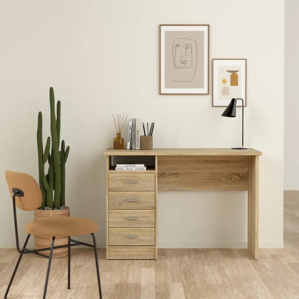 FUNCTION Bureau met 4 lades - Eiken - 48,5x110x76 cm