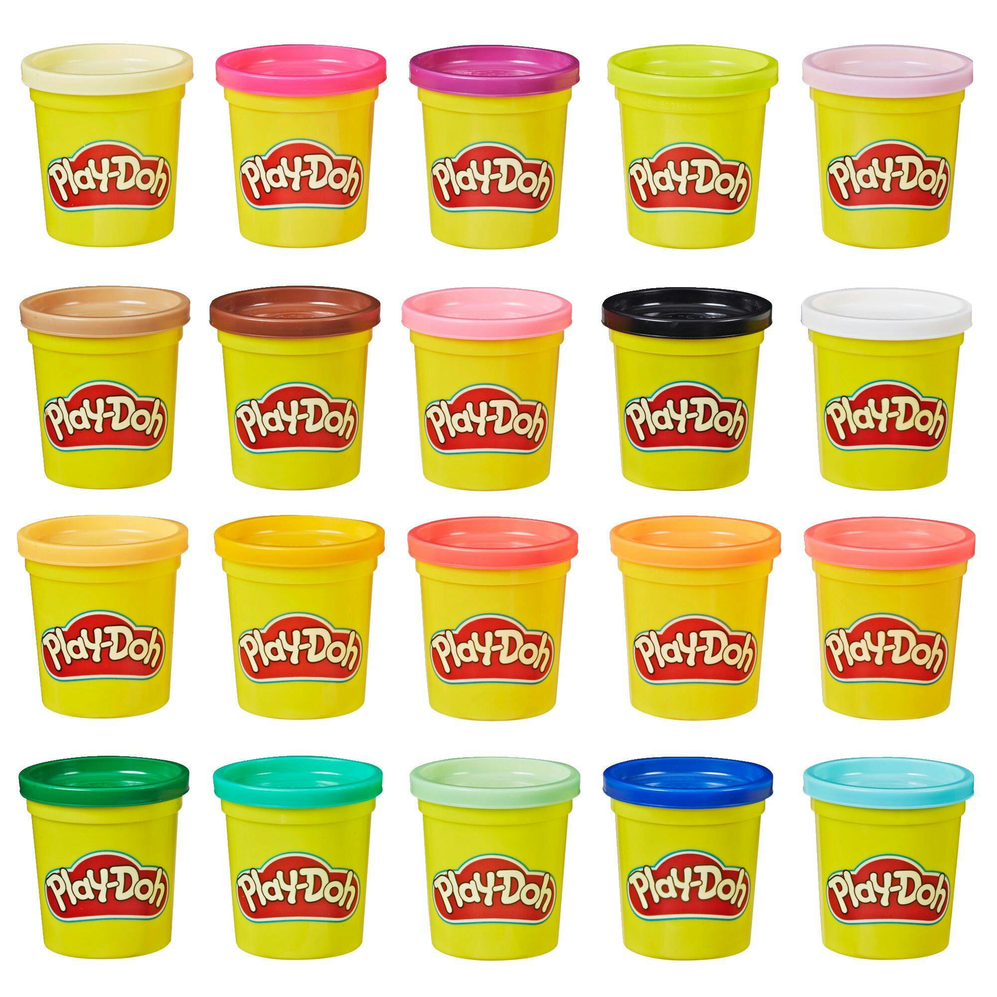 Play-Doh Super Colour Pack of Large Compound Cans, Mutli-Colour, 60 oz, 20-pc,  Ages 2+