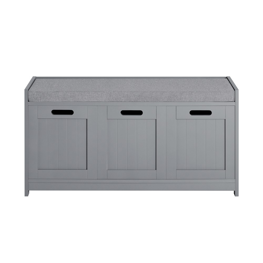 SoBuy Ławka na buty z 1 szufladą Szary 90x35x44.5cm Funkcjonalny FSR80-SG