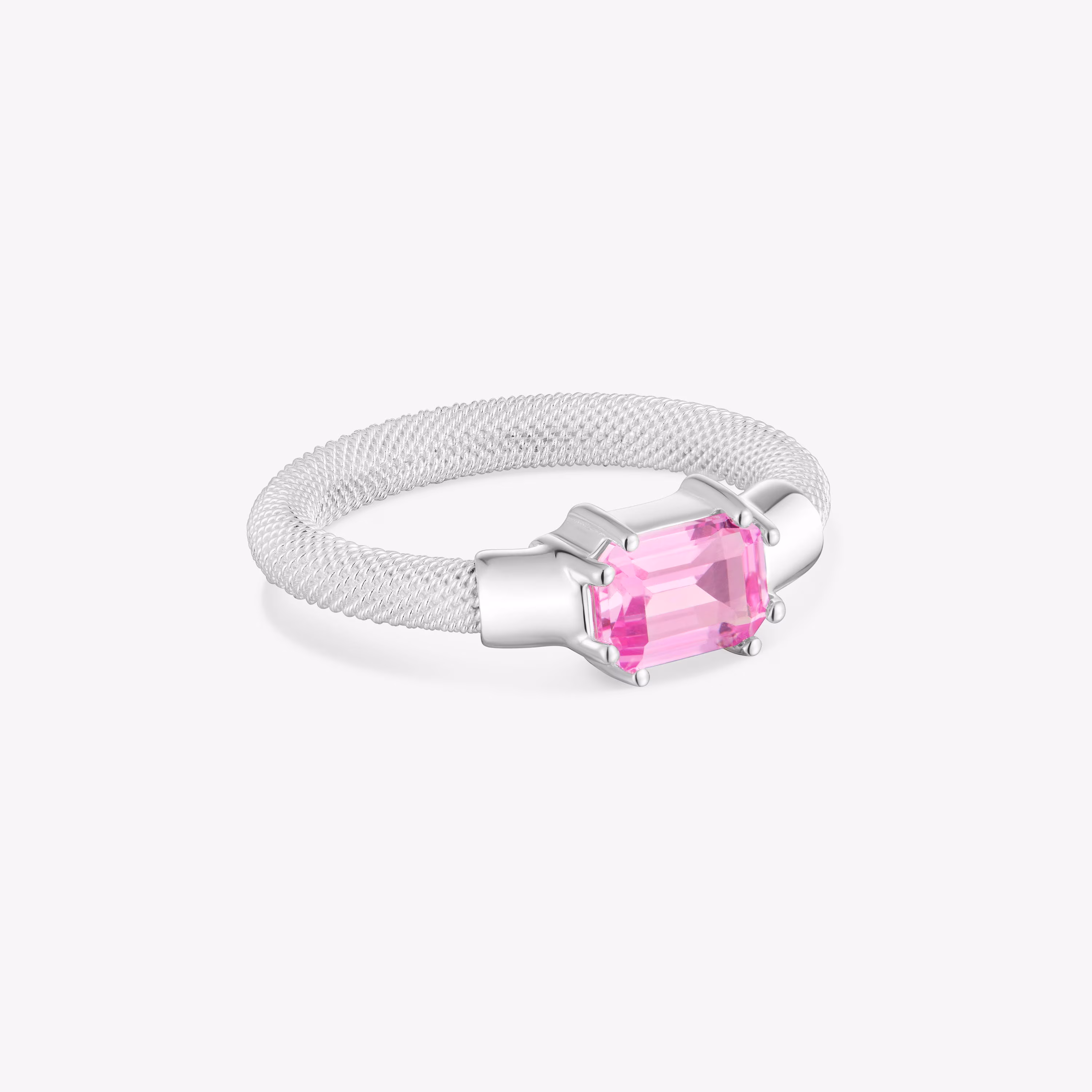 Anillo de plata y zafiro creado en laboratorio TOUS Mesh LGG