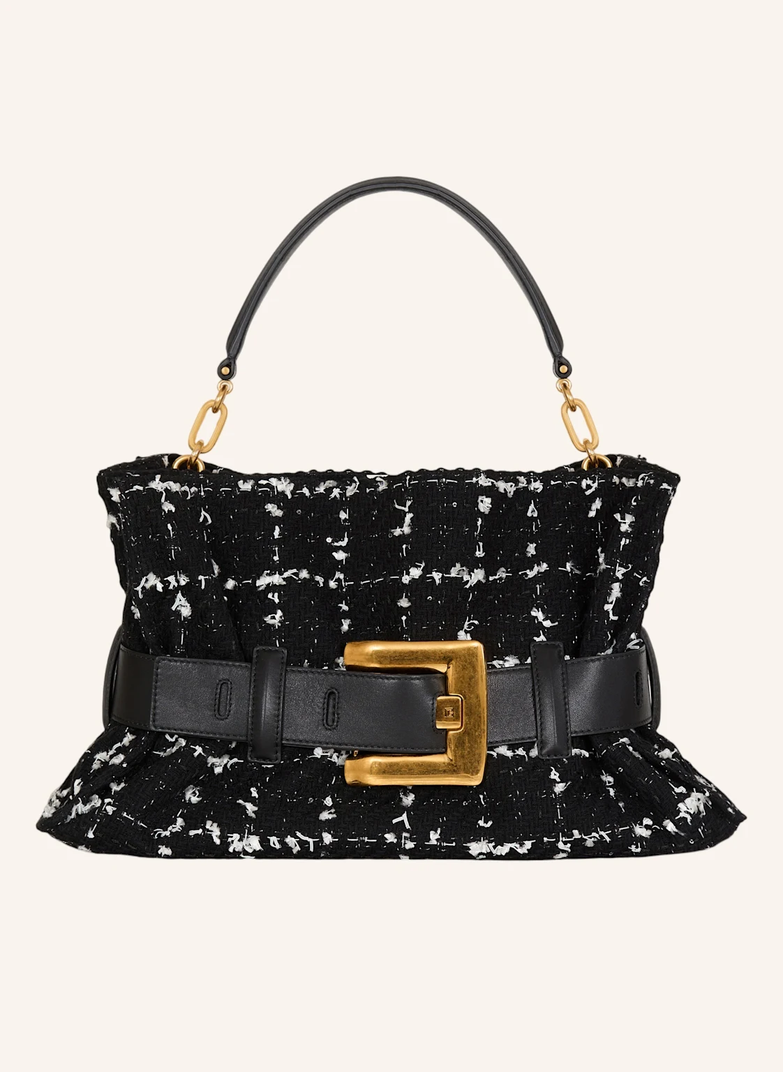 BALMAIN Mittelgroße Anthem Tasche aus Tweed