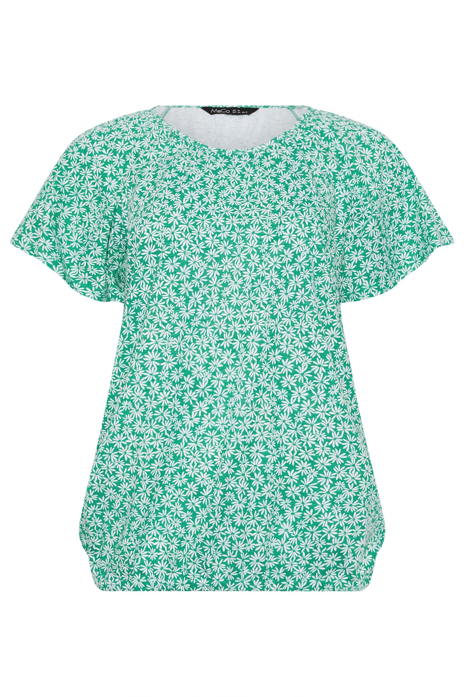 M&Co Floral Cotton Scoop Neck Top