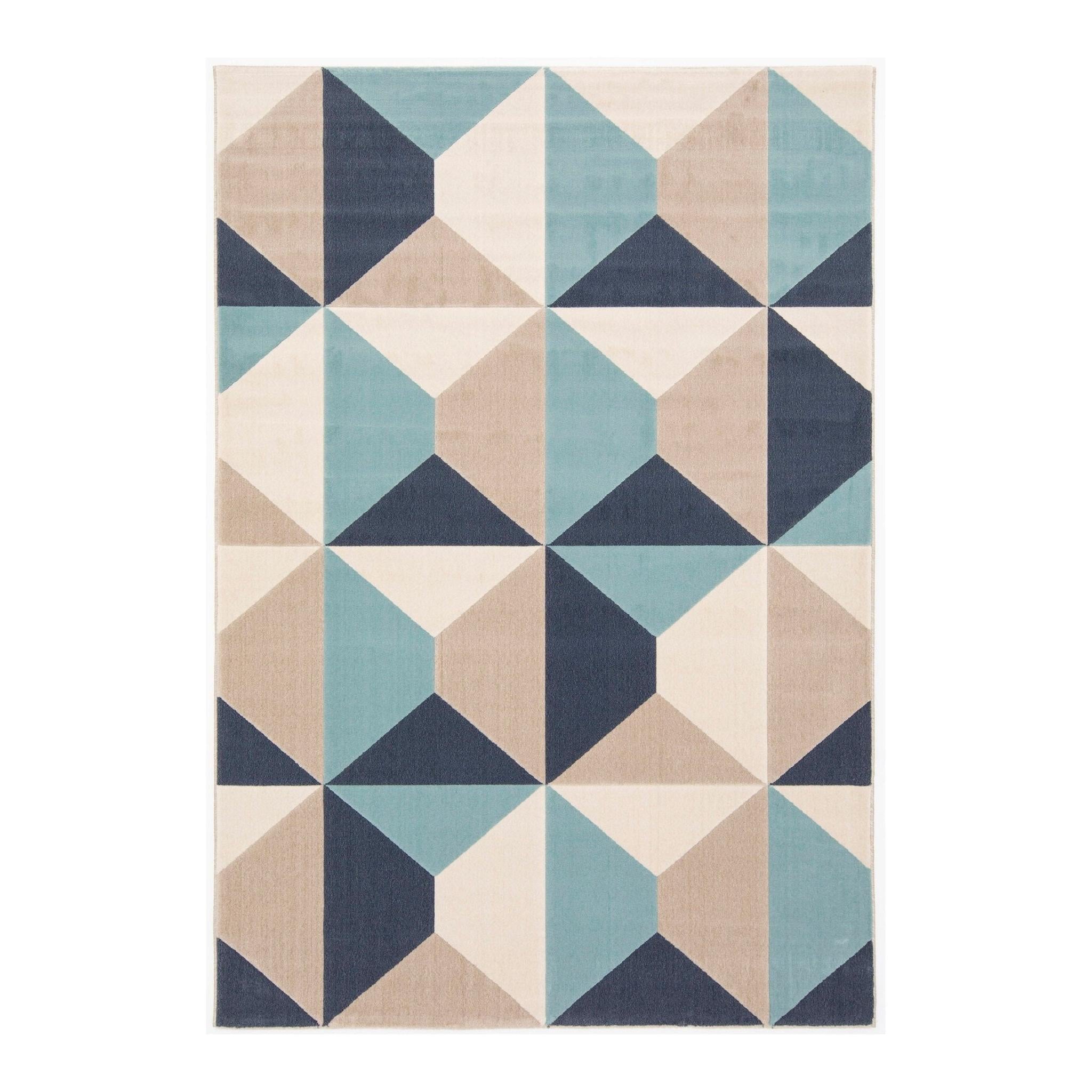 AFK Living vloerkleed Colton - reliëfeffect - blauw - 160 x 230 cm