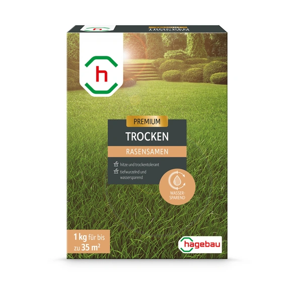 Rasen, Rasensamen Trockenrasen 1,0Kg Karton für 35 m2