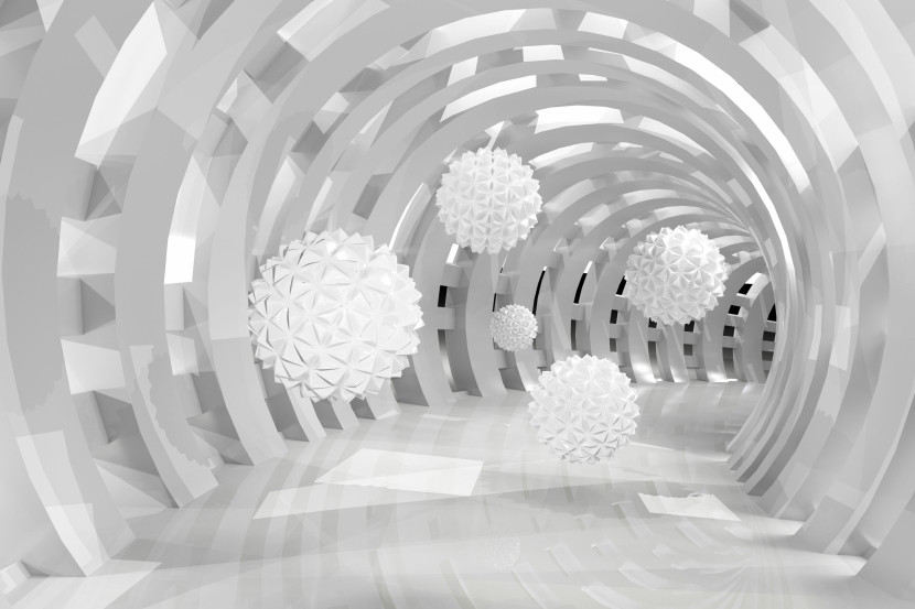Fototapeta Do Biura Abstrakcyjny Tunel i Kule 3D 90x60cm