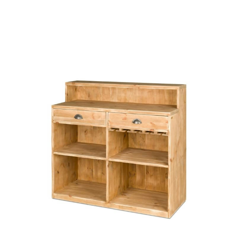 - Bar à vin 2 tiroirs 4 casiers bois massif