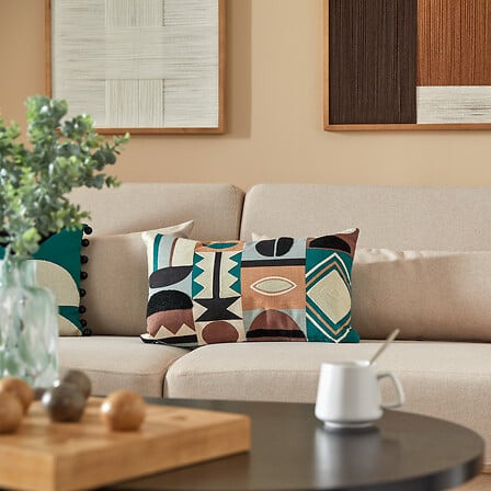 Poduszka malakite haftowana 30x50 cm zielona styl boho