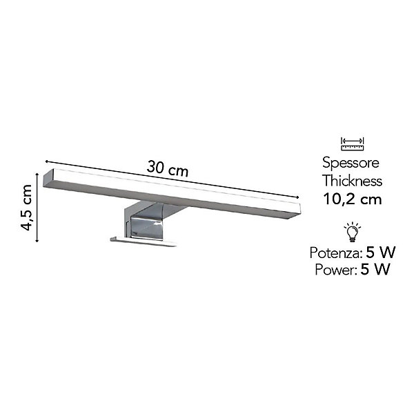 Lampe Led Pour Miroir De Salle De Bain 30 Cm