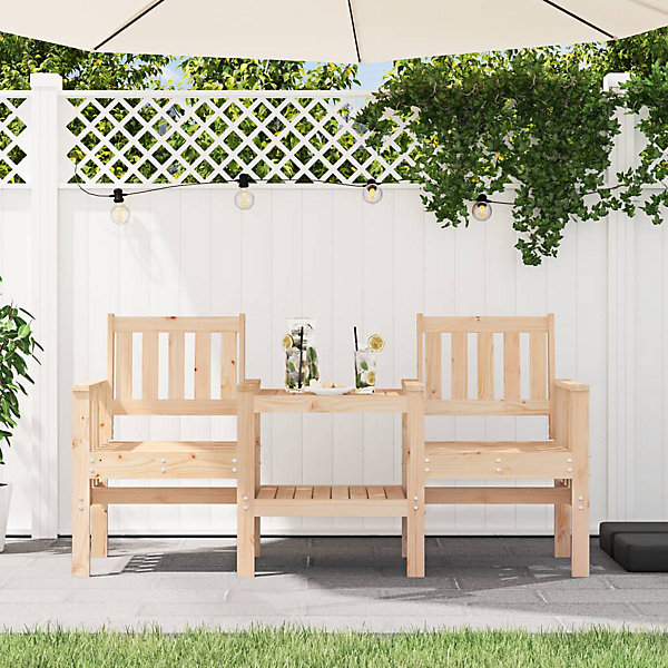 Banc de jardin avec table 2 places bois de pin massif vidaXL