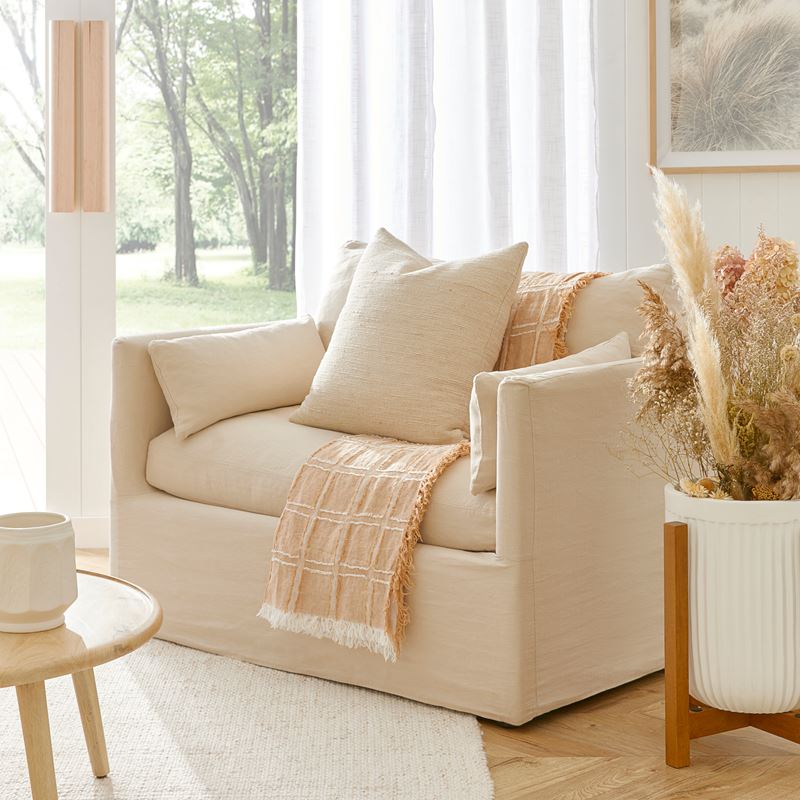 Caspian Natural & White Cushion