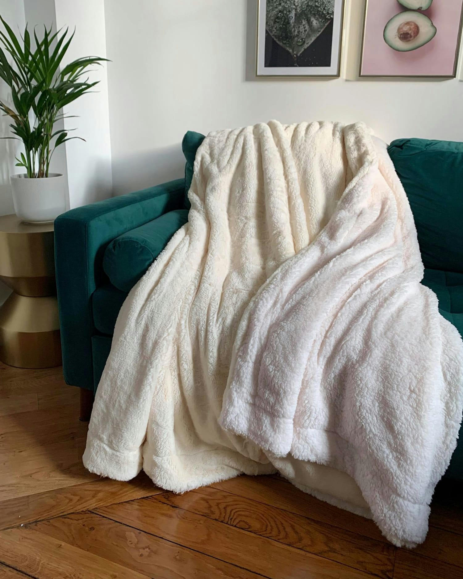 COUVERTURE - Couverture plaid XL doublée imitation 