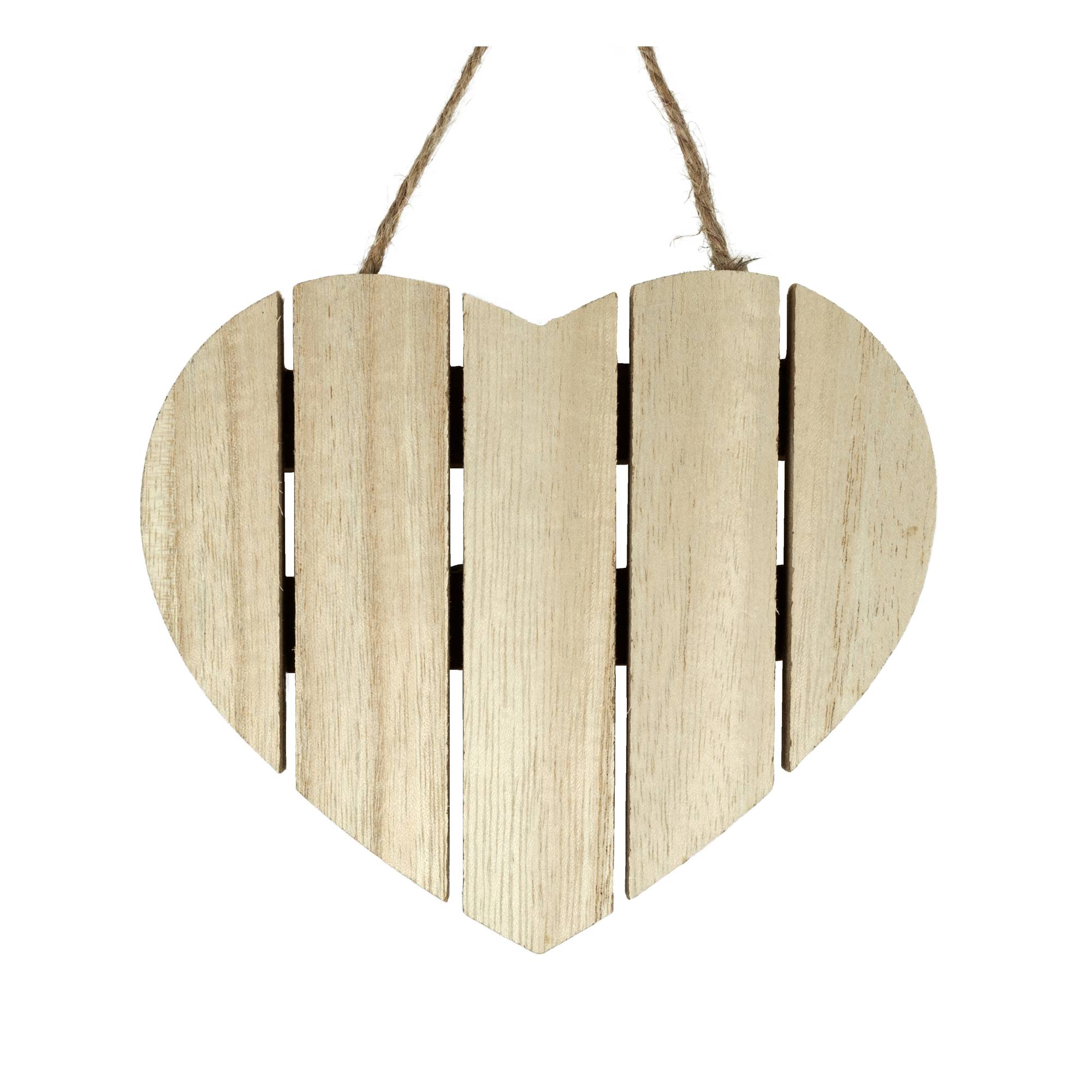 Wooden Heart Wall Plaque 15cm