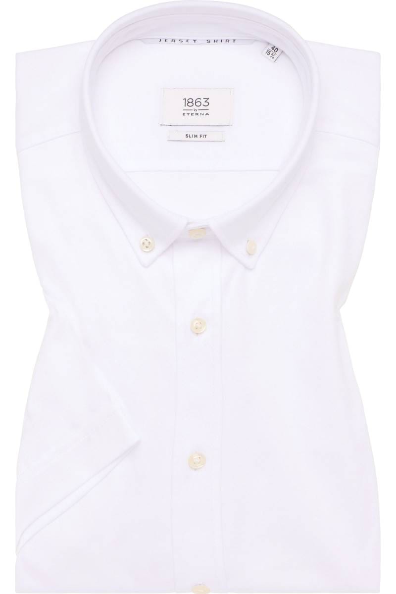 ETERNA 1863 Slim Fit Jerseyhemd weiss, Einfarbig