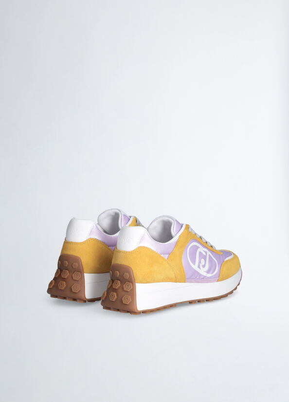 Sneakers da running in suede e nylon